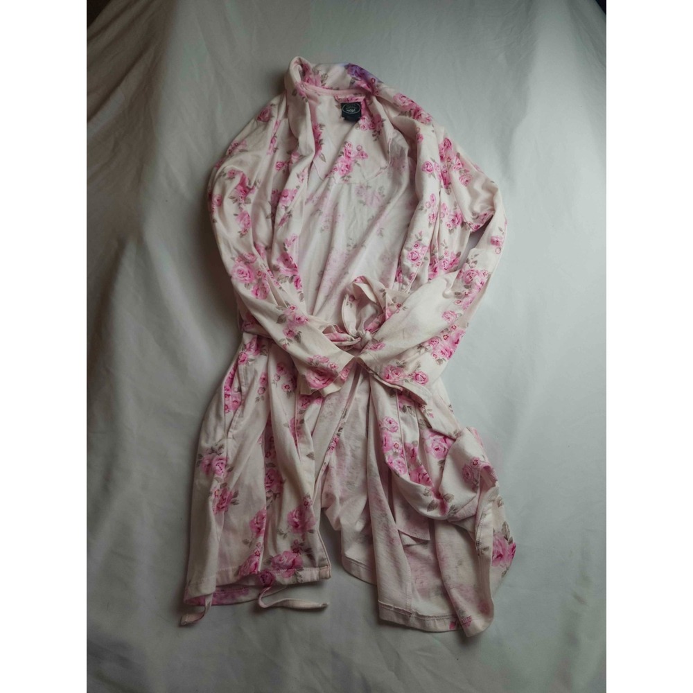 Laura Ashley Robe Womens Medium Pink Floral Loungewear Shabby Cottagecore - Picture 2 of 8